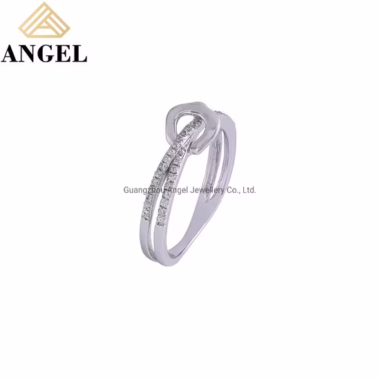 Custom Fashion Jewellery Women Accessories 925 Sterling Silver Cubic Zircon Engagement Wedding Rings Silver Jewelry