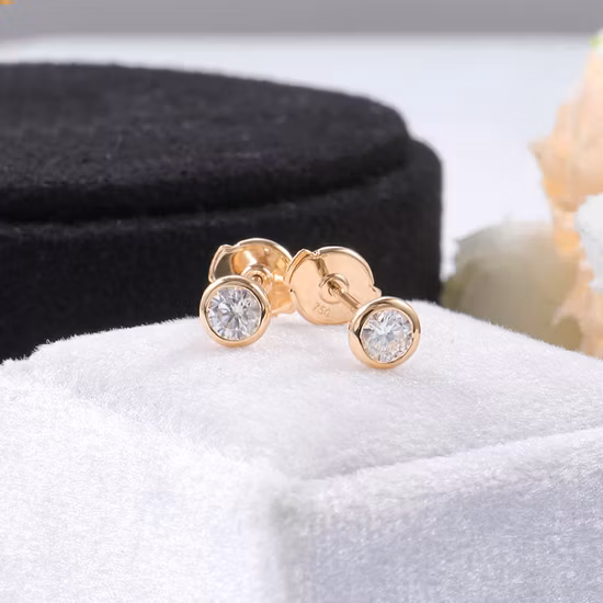 DiamondX Fashion 14K Joias em ouro real Brincos de diamantes de laboratório personalizados