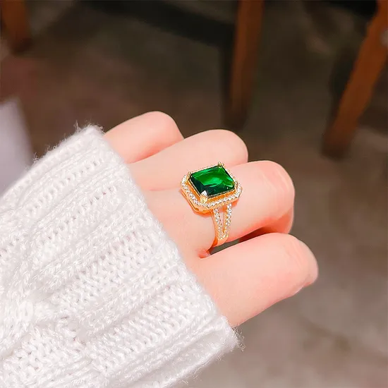 Joias da moda 925 prata 10K 14K 18K ouro CZ anel de noivado clássico da moda para mulheres